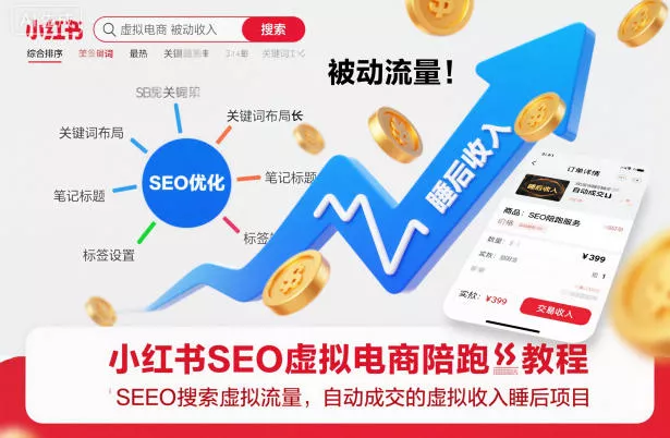 小红书SEO虚拟电商陪跑教程，实现seo搜索被动流量，自动成交的被动收入睡后项目 - 轻创社