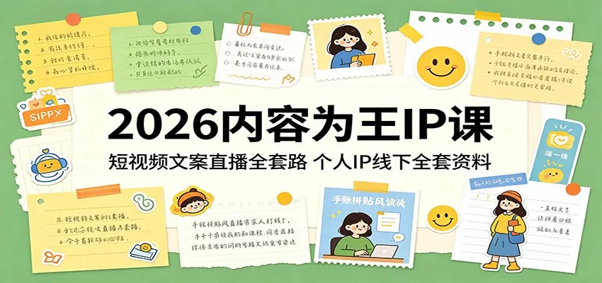 2026内容为王IP课：短视频文案直播全套路，个人IP线下全套资料 - 轻创社