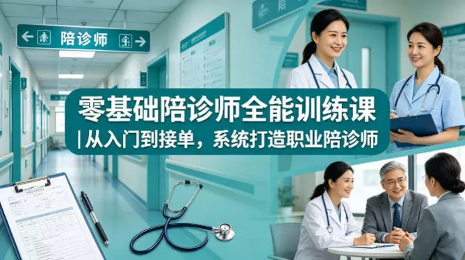 零基础陪诊师全能训练课｜从入门到接单，系统打造职业陪诊师 - 轻创社