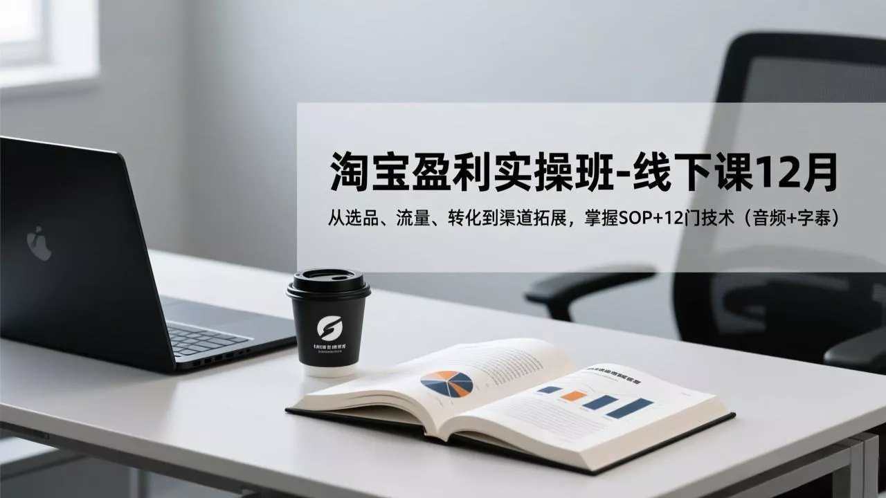 淘宝盈利实操班-线下课12月，从选品、流量、转化到渠道拓展，掌握SOP+12门技术(音频+字幕 - 轻创社
