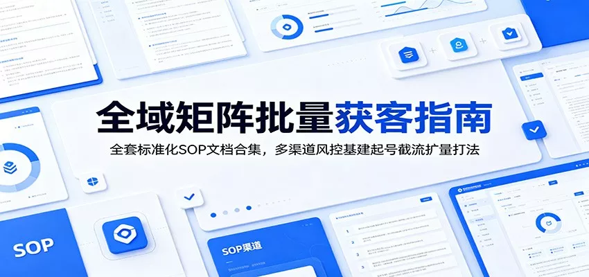 全域矩阵批量获客指南：全套标准化SOP文档合集，多渠道风控基建起号截流扩量打法 - 轻创社
