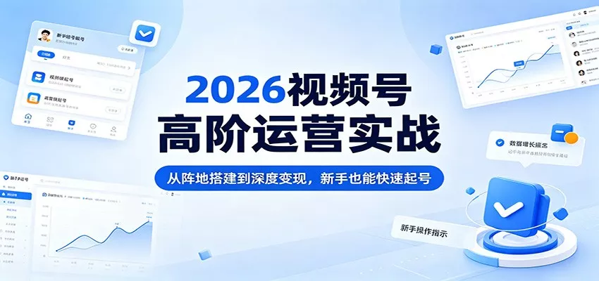 2026视频号高阶运营实战：从阵地搭建到深度变现，新手也能快速起号 - 轻创社