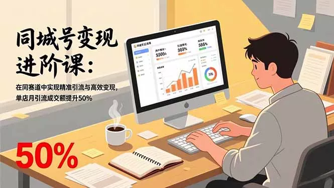 同城号变现进阶课：在同城赛道中实现精准引流与高效变现，单店月引流成交额提升50% - 轻创社