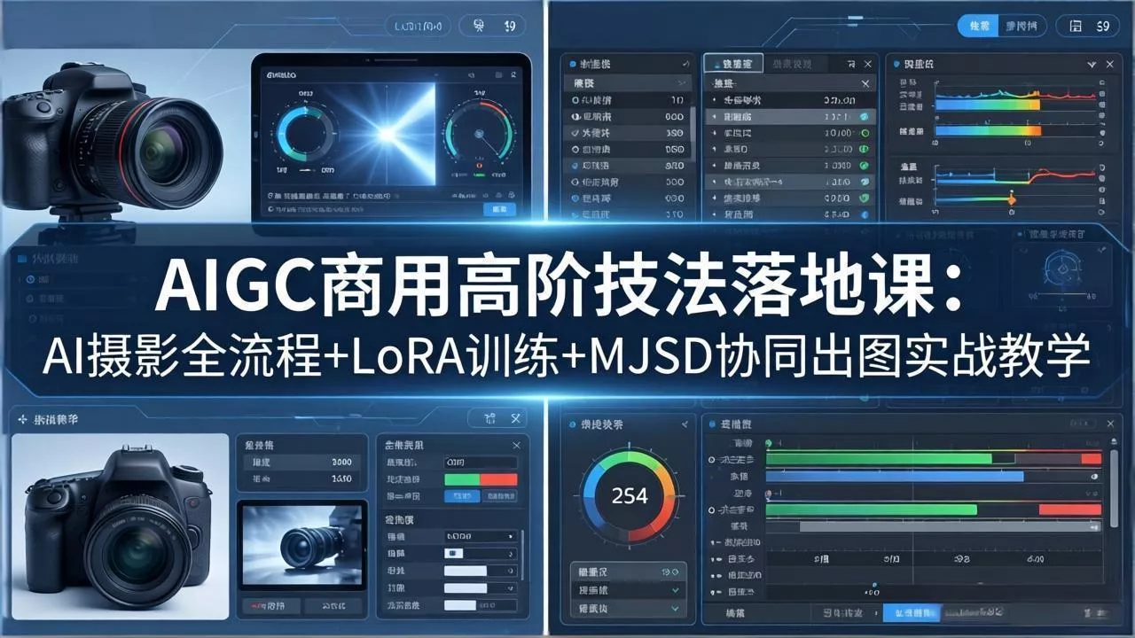 AIGC商用高阶技法落地课：AI摄影全流程+LoRA训练+MJSD协同出图实战教学 - 轻创社