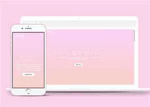 简洁粉色品牌展示响应式网页模板下载 - 轻创社