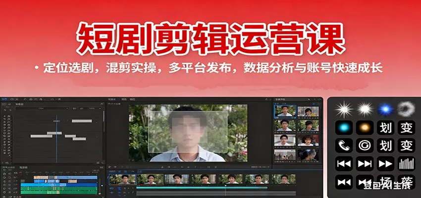 短剧剪辑运营课:定位选剧,混剪实操,多平台发布,数据分析与账号快速成长 - 轻创社