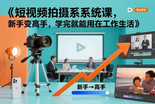 短视频拍摄系统课，新手变高手，学完就能用在工作生活 - 轻创社