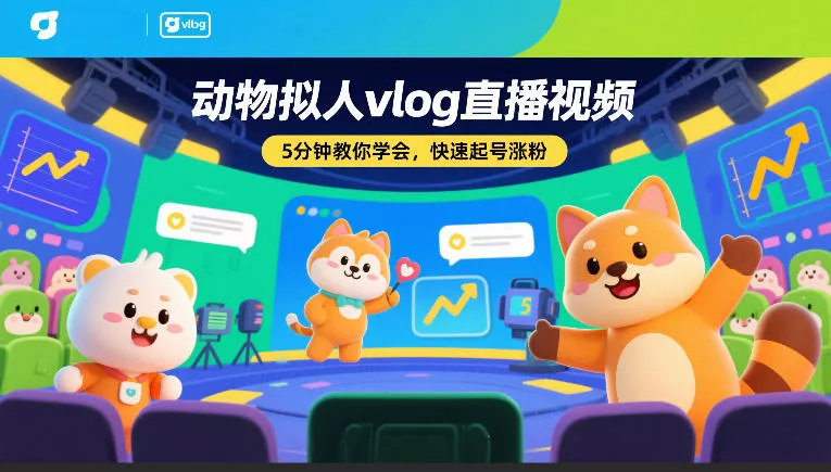 动物拟人vlog直播视频,5分钟教你学会,快速起号涨粉 动物拟人vlog直播视频,5分钟教你学会,快速起号涨粉
