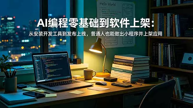 AI编程零基础到软件上架：从安装开发工具到发布上线，普通人也能做出小程序并上架应用商店 - 轻创社
