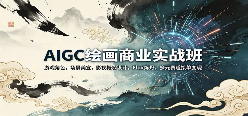 AIGC绘画商业实战班：游戏角色，场景美宣，影视概念设计，Flux炼丹，多元赛道接单变现 - 轻创社