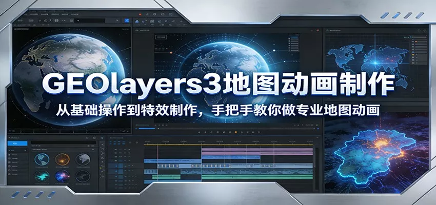 GEOlayers3地图动画制作：从基础操作到特效制作，手把手教你做专业地图动画 - 轻创社