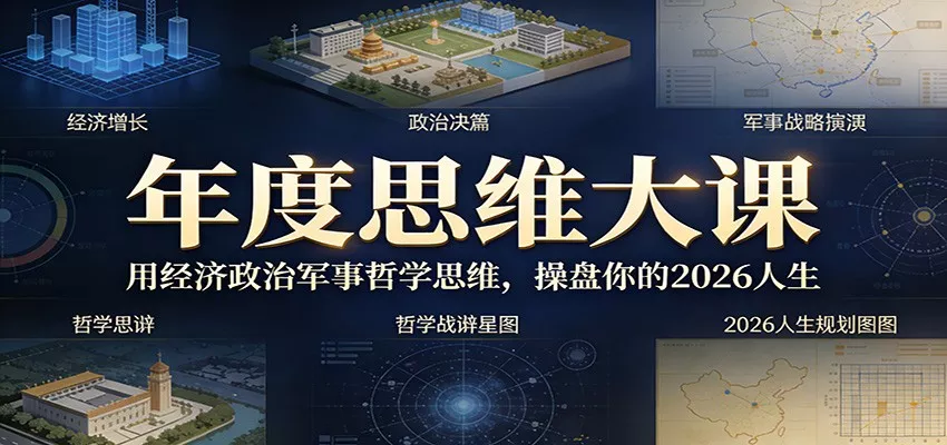 年度思维大课，用经济政治军事哲学思维，操盘你的2026人生 - 轻创社