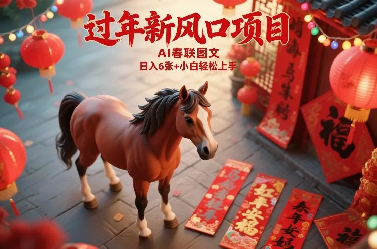 过年新风口项目，用ai春联图文，日入6张+小白轻松上手【揭秘】 - 轻创社