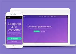 简洁紫色精美Bootstrap4网站模板 - 轻创社