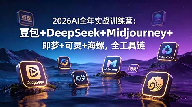 2026AI全年实战训练营：豆包+DeepSeek+Midjourney+即梦+可灵+海螺，全工具链 - 轻创社