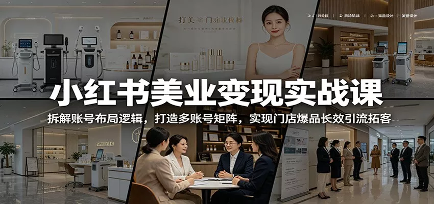 小红书美业变现实战课:拆解账号布局逻辑,打造多账号矩阵,实现门店爆品长效引流拓客 - 轻创社