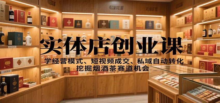 实体店创业课：学经营模式、短视频成交、私域自动转化，挖掘烟酒茶赛道机会 - 轻创社