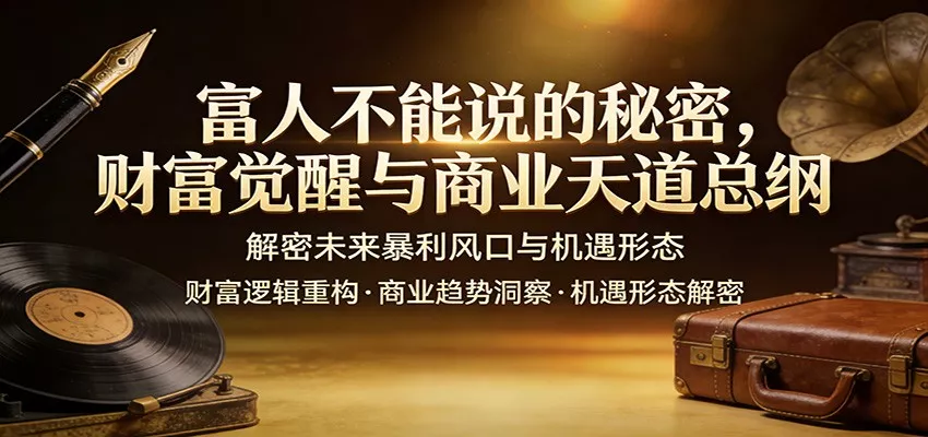 富人不能说的秘密，财富觉醒与商业天道总纲，解密未来暴利风口与机遇形态 - 轻创社