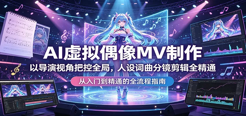 AI虚拟偶像MV制作：以导演视角把控全局，人设词曲分镜剪辑全精通 - 轻创社