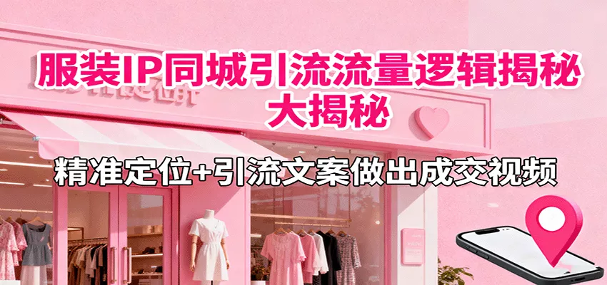 服装IP同城引流流量逻辑大揭秘，精准定位+引流文案做出成交视频 - 轻创社