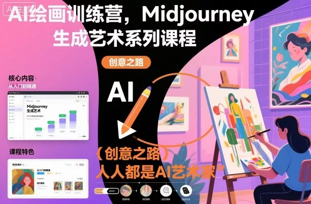 AI绘画训练营，Midjourney生成艺术系列课程，人人都是AI艺术家 - 轻创社