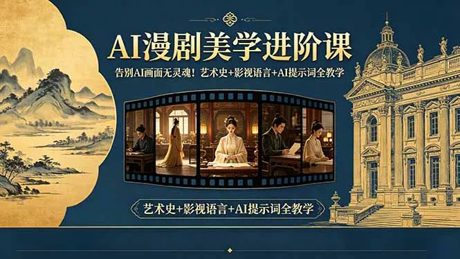 告别AI画面无灵魂！AI漫剧美学进阶课-更新，艺术史+影视语言+AI提示词全教学 - 轻创社