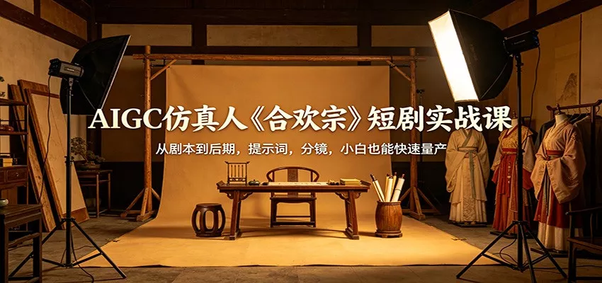 AIGC仿真人《合欢宗》短剧实战课：从剧本到后期，提示词，分镜，小白也能快速量产 - 轻创社