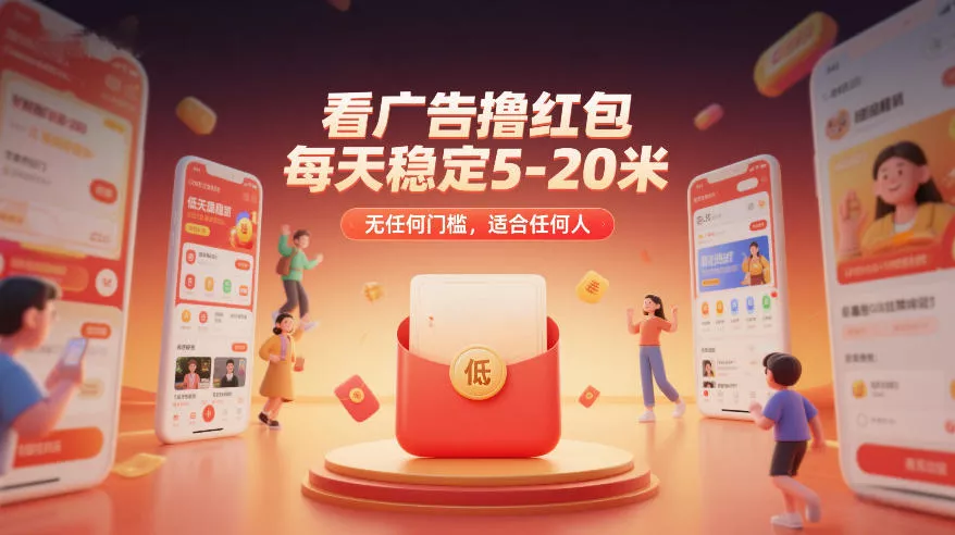 看广告撸红包，每天稳定5-20米，无任何门槛，适合任何人 - 轻创社