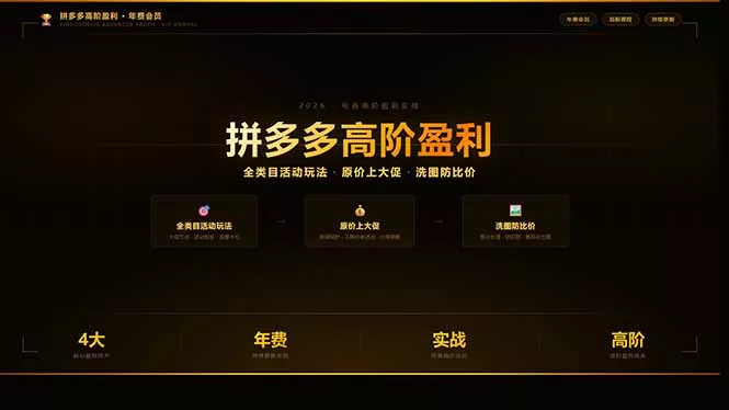 拼多多高阶盈利年费会员(更新3月31 - 轻创社