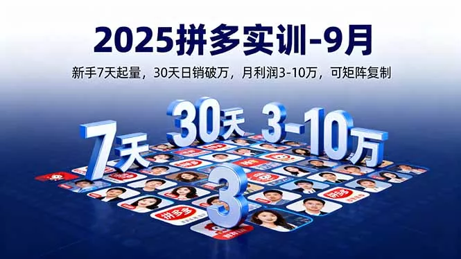 2025拼多多实训-9月：新手7天起量,30天日销破万,月利润3-10万,可矩阵复制 - 轻创社