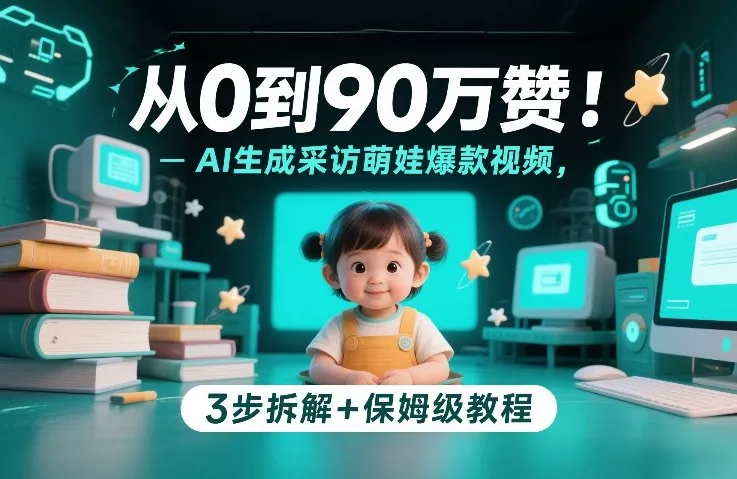 从0到90万赞：AI生成采访萌娃爆款视频，3步拆解+保姆级教程 - 轻创社