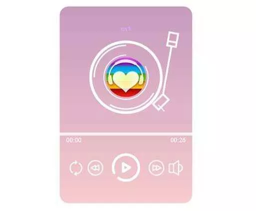 网页粉色渐变音乐播放器效果html源码 - 轻创社