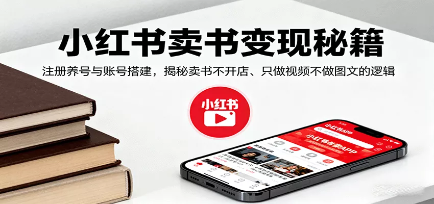 小红书卖书变现秘籍，注册养号与账号搭建，揭秘卖书不开店、只做视频不做图文的逻辑 - 轻创社