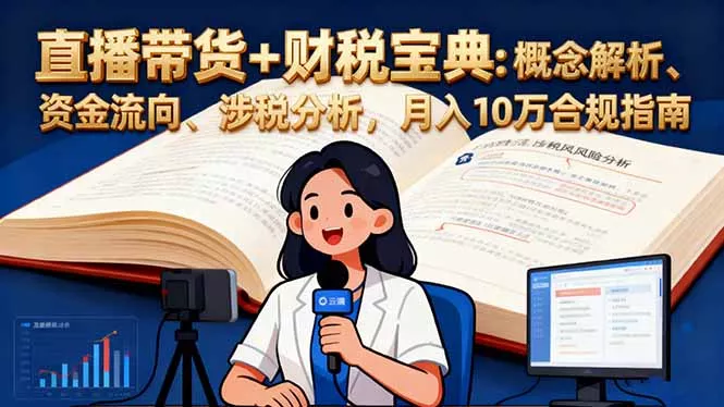 直播带货+财税宝典：概念解析、资金流向、涉税分析，月入10万合规指南 - 轻创社