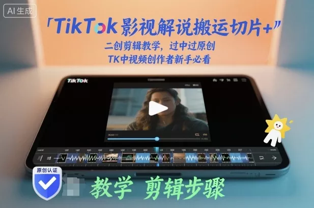 TikTok影视解说搬运切片+二创剪辑教学，过中过原创，TK中视频创作者新手必看 - 轻创社
