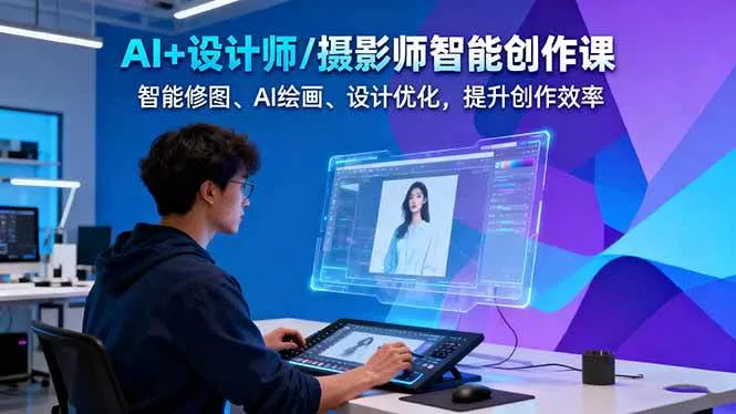 AI+设计师/摄影师智能创作课：智能修图、AI绘画、设计优化，提升创作效率 - 轻创社