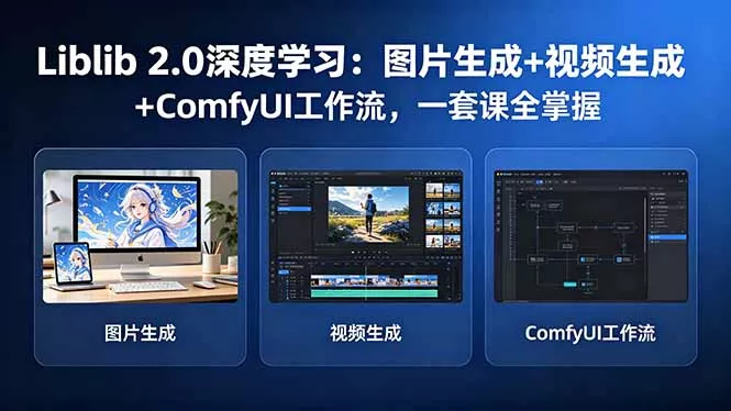 Liblib 2.0深度学习：图片生成+视频生成+ComfyUI工作流，一套课全掌握 - 轻创社