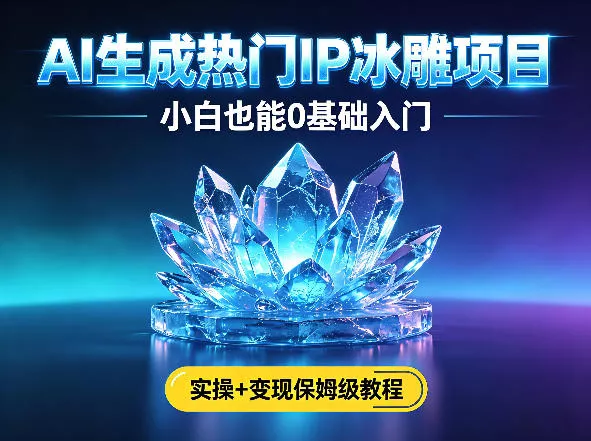 AI生成热门ip冰雕项目，小白也能0基础入门，实操+变现保姆级教程 - 轻创社
