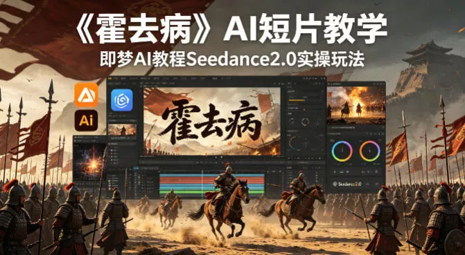 《霍去病》AI短片教学，即梦AI教程Seedance2.0实操玩法 - 轻创社