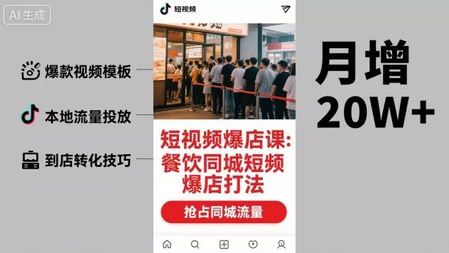 短视频爆店课，餐饮同城短视频爆店打法 - 轻创社