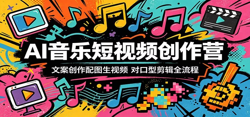 AI音乐短视频创作营：文案创作配图生视频，对口型剪辑全流程 - 轻创社