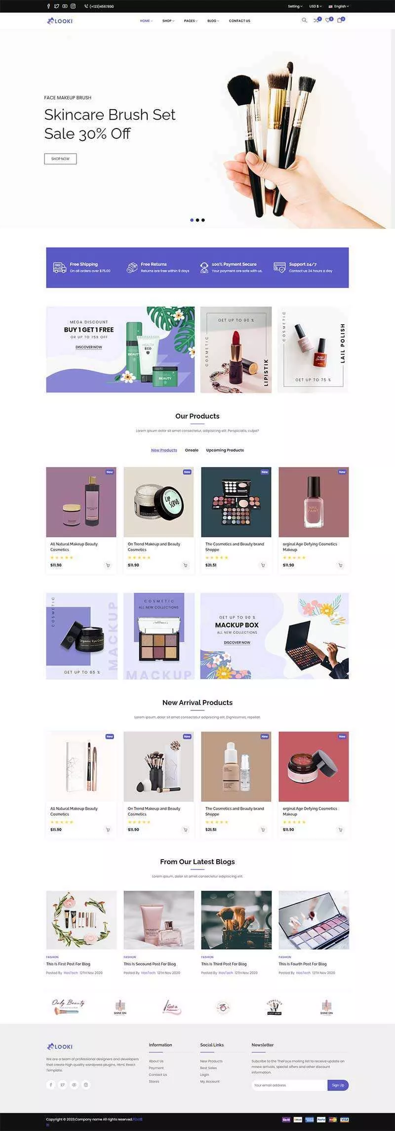 Bootstrap5美容化妆品电子商务html模板 - 轻创社
