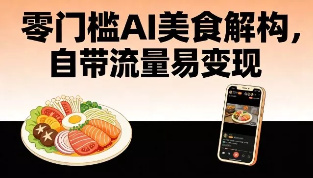 零门槛AI美食解构，自带流量易变现 - 轻创社