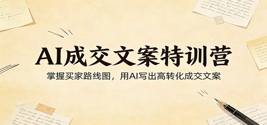AI成交文案特训营：掌握买家路线图，用AI写出高转化成交文案 - 轻创社
