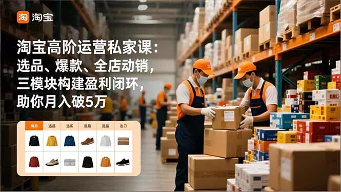 淘宝高阶运营私家课：选品、爆款、全店动销，三模块构建盈利闭环，助你月入破5万(更新12月 - 轻创社