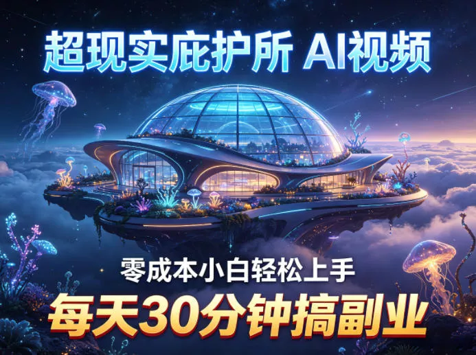 超现实庇护所AI视频项目拆解，零成本小白轻松上手，每天30分钟搞副业 - 轻创社