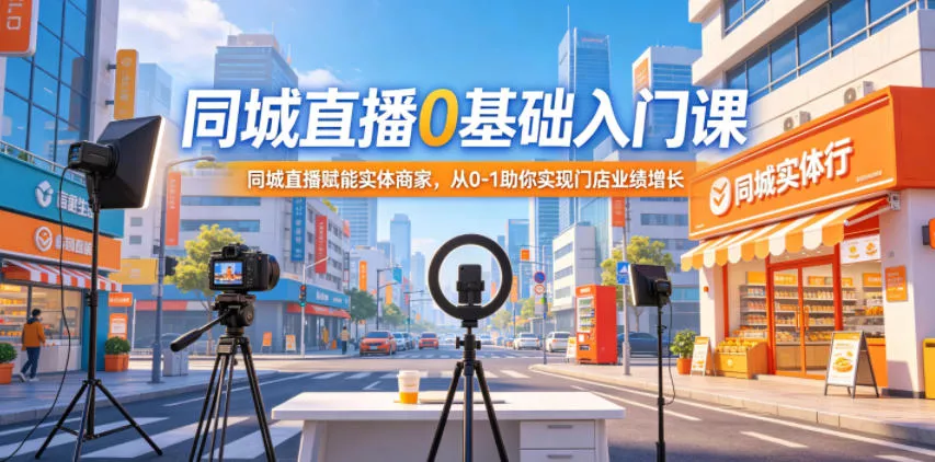 同城直播0基础入门课，同城直播赋能实体商家，从0-1助你实现门店业绩增长 - 轻创社