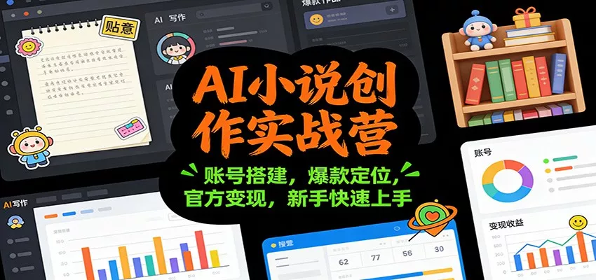 AI小说创作实战营：账号搭建，爆款定位，官方变现，新手快速上手 - 轻创社