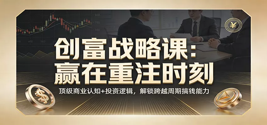 《创富战略课：赢在重注时刻》顶级商业认知+投资逻辑，解锁跨越周期搞钱能力 - 轻创社