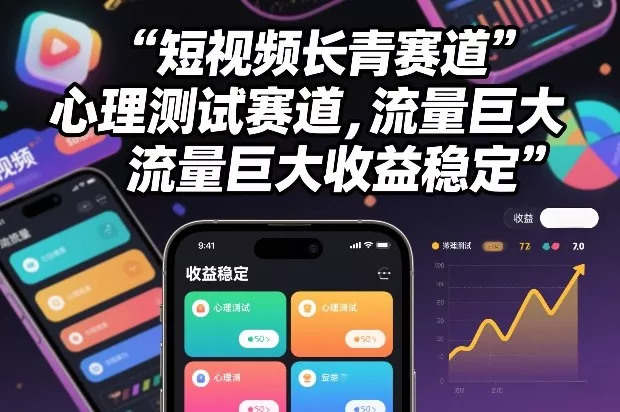 短视频长青赛道，心里测试赛道，流量巨大，收益稳定 - 轻创社